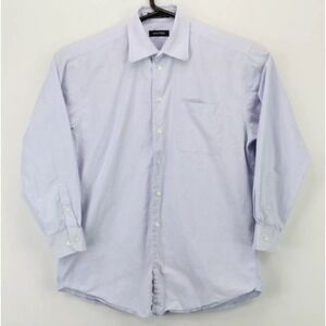 Nautica Men's Button Up LS Collared Shirt Size 15.5 32/33 Blue Plaid